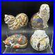 4-Royal-Crown-Derby-Paperweights-King-Charles-Mouse-Cat-Good-Condition-01-rktf
