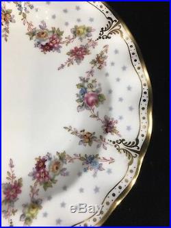 (4) Royal Crown Derby'ROYAL ANTOINETTE' 8 Inch DESSERT PLATES Mint