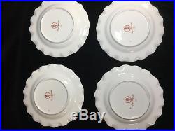 (4) Royal Crown Derby'ROYAL ANTOINETTE' 8 Inch DESSERT PLATES Mint