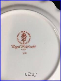 (4) Royal Crown Derby'ROYAL ANTOINETTE' 8 Inch DESSERT PLATES Mint