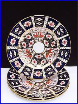 4 Vintage Royal Crown Derby Traditional Imari 10 5/8 Dinner Plates #2451