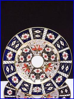 4 Vintage Royal Crown Derby Traditional Imari 10 5/8 Dinner Plates #2451