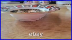 4 vintagw Royal Crown Derby Old Imari 1128 Rimmed Soup Bowls