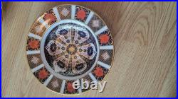 4 vintagw Royal Crown Derby Old Imari 1128 Rimmed Soup Bowls