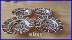 4 vintagw Royal Crown Derby Old Imari 1128 Rimmed Soup Bowls