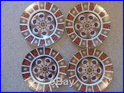 4 x Royal Crown Derby Old Imari 1128 Large 2 Rim Dinner Plates 10.5