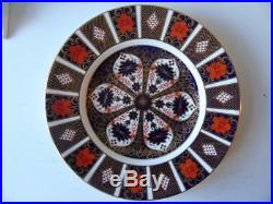 4 x Royal Crown Derby Old Imari 1128 Large 2 Rim Dinner Plates 10.5