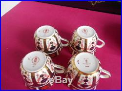 4 x Royal Crown Derby Old Imari 1128 Tea Cups and Saucers