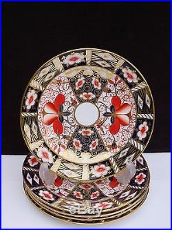 5 Antique Royal Crown Derby Traditional Imari 7 Dessert Pie Plates #2451