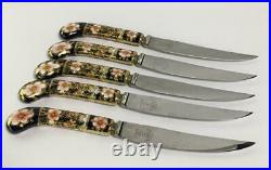 5-Royal Crown Derby 1128 Old Imari Lg 8.75 Steak Knives Knife SET of 5 NICE