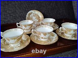 5 Royal Crown Derby Gold Aves cup&saucer