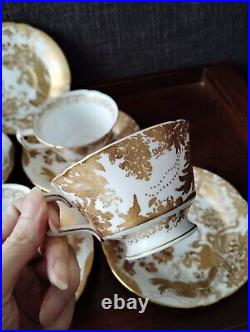 5 Royal Crown Derby Gold Aves cup&saucer