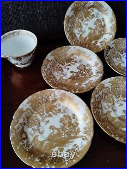 5 Royal Crown Derby Gold Aves cup&saucer