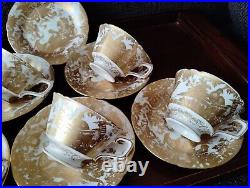 5 Royal Crown Derby Gold Aves cup&saucer