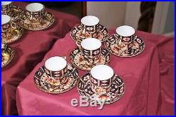 5 Royal Crown Derby Imari 2451 pattern Demitasse cups and saucers. Dated 1911