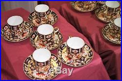 5 Royal Crown Derby Imari 2451 pattern Demitasse cups and saucers. Dated 1911