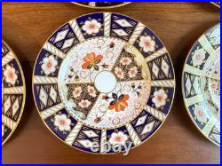 5 Royal Crown Derby Traditional IMARI 2451 Bone China Salad Plates 8 1/2 Mint