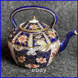 5 Vintage Antique Royal Crown Derby Miniature Tea Set 2451 Teapot Cup Creamer