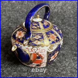 5 Vintage Antique Royal Crown Derby Miniature Tea Set 2451 Teapot Cup Creamer