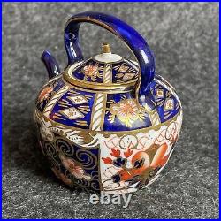 5 Vintage Antique Royal Crown Derby Miniature Tea Set 2451 Teapot Cup Creamer