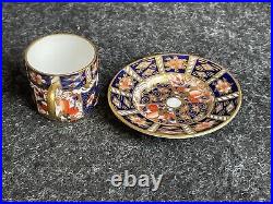 5 Vintage Antique Royal Crown Derby Miniature Tea Set 2451 Teapot Cup Creamer