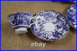 5 pc Royal Crown Derby English Bone China BLUE MIKADO Place Setting Dinner Plate