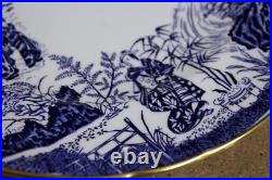 5 pc Royal Crown Derby English Bone China BLUE MIKADO Place Setting Dinner Plate