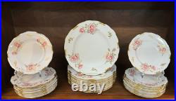 54-Piece Royal Crown Derby PINXTON ROSES 1120 Partial Tea Dessert Service for 11