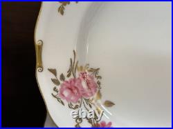 54-Piece Royal Crown Derby PINXTON ROSES 1120 Partial Tea Dessert Service for 11