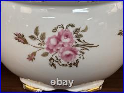54-Piece Royal Crown Derby PINXTON ROSES 1120 Partial Tea Dessert Service for 11
