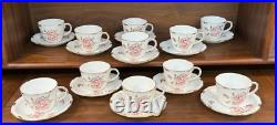 54-Piece Royal Crown Derby PINXTON ROSES 1120 Partial Tea Dessert Service for 11