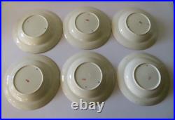 6 Antique Royal Crown Derby 198 imari Birds & Chrysanthemums 9 Rimmed Bowls