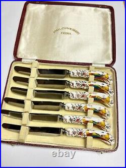 6 Piece Set of Royal Crown Derby Avesbury A73 Butter / Tea Knives London England