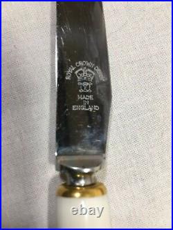 (6) Rare Royal Crown Derby Heraldic Gold 8.5 Inch KNIFE in original Box