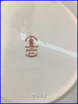 (6) Rare Royal Crown Derby'Lombardy' 8.75 Inch Sheffield DESSERT PLATE