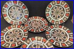 6 Royal Crown Derby 1128 OLD IMARI 8.5 SALAD PLATES 1967 Vintage Excellent