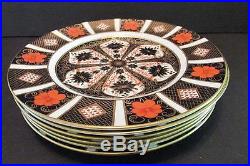 6 Royal Crown Derby 1128 OLD IMARI 8.5 SALAD PLATES 1967 Vintage Excellent