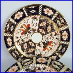 6 Royal Crown Derby 2451 Traditional Imari Luncheon plates Cobalt blue Gold gilt