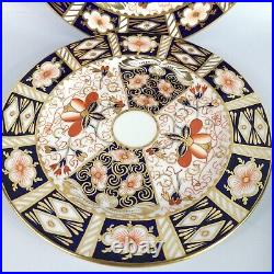 6 Royal Crown Derby 2451 Traditional Imari Luncheon plates Cobalt blue Gold gilt