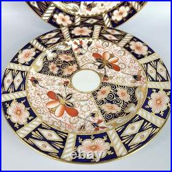 6 Royal Crown Derby 2451 Traditional Imari Luncheon plates Cobalt blue Gold gilt