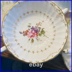 6 Royal Crown Derby Ashby Cream Soup & Saucer Sets, 1 Wentworth Saucer 12 Pcs
