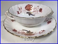 (6) Royal Crown Derby'Bali' Boston Shape Footed CREAM SOUP & LINER SETS