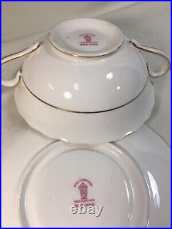 (6) Royal Crown Derby'Bali' Boston Shape Footed CREAM SOUP & LINER SETS