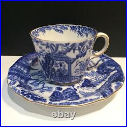 6 Royal Crown Derby Blue Mikado Tea Cup & Saucer Sets Ch5521