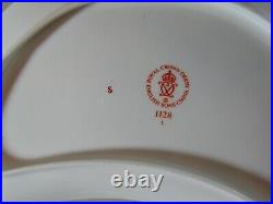 6 Royal Crown Derby China Old Imari 1128 Crescent Moon Salad Plates