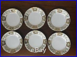 6 Royal Crown Derby DERBY PANEL GREEN Coupe Cereal Bowls (Lot 2) 2nd Quality