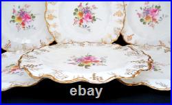 6 Royal Crown Derby England Dessert Plates with Gilt Trim Vine with Posies 6 Royal Crown Derby England Dessert Plates with Gilt Trim Vine with Posies