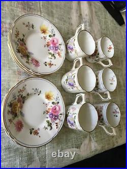 6 Royal Crown Derby English Tea Cups and Saucers Made In England