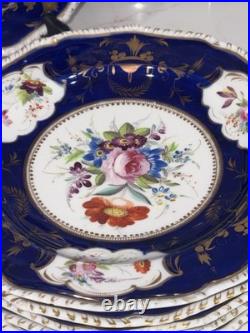 6 Royal Crown Derby Hand Dinner Plates 8.75 C. 1820