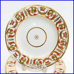 6 Royal Crown Derby Hand Painted Porcelain Dinner Plates circa 1810